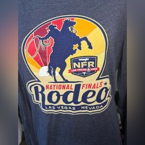 NFR RODEO Finals 2022 Women’s Long Sleeve Gray Tee Shirt XL Cowgirl Wrangler